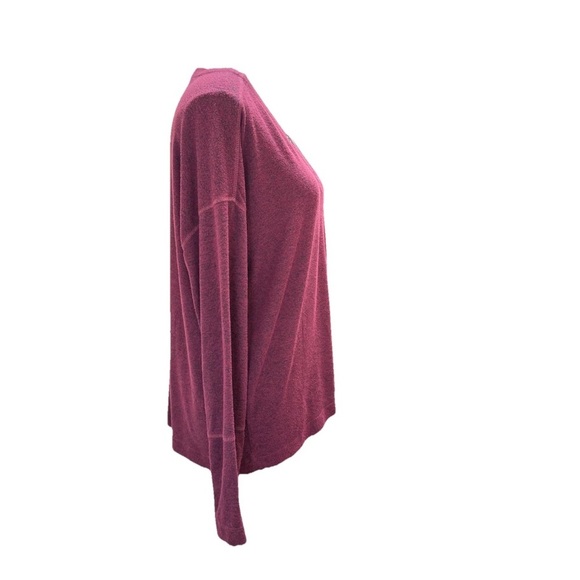 RAILS Leigh Port V-Neck Long Sleeve Top Shirt Size M Burgundy Maroon Grommets - Picture 4 of 9